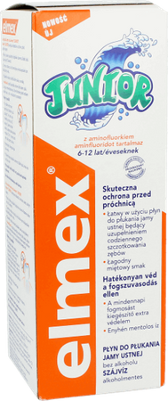 Elmex Junior Płyn Do Płukania Jamy Ustnej Dla Dzieci Łagodny Miętowy Smak 400 ml