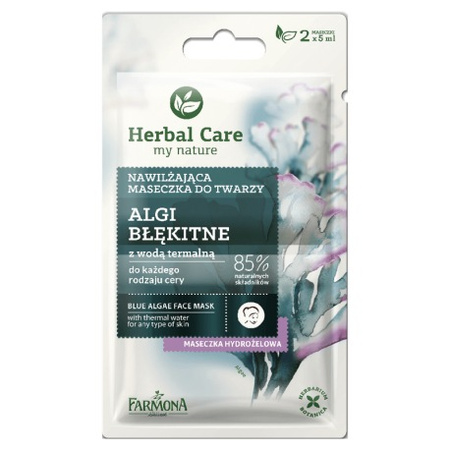 Farmona Herbal Care Nawilżająca maseczka do twarzy ALGI BŁĘKITNE do każdego rodzaju cery 2x5 ml