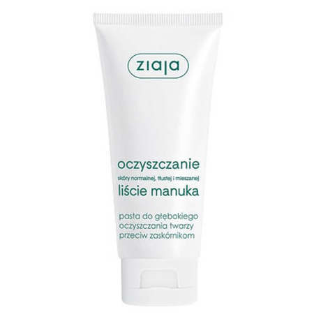 ZIAJA Liście Manuka Pasta do głębokiego oczyszczania twarzy z zaskórników 75 ml