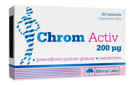 Olimp Chrom Activ 200 µg dla prawidłowego poziomu glukozy i metabolizmu 60 tabletek