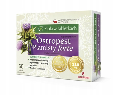 COLFARM Ostropest Plamisty Forte zioła w tabletkach, wsparcie wątroby i trawienia 60 tabletek
