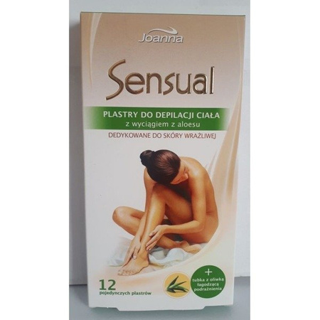 Joanna Sensual Plastry Do Depilacji Ciała Z Wyciągiem Z Aloesu 12 szt.