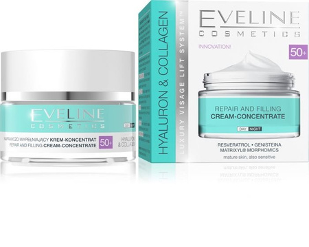 Eveline Hyaluron and Collagen Day Night Cream 50+ 