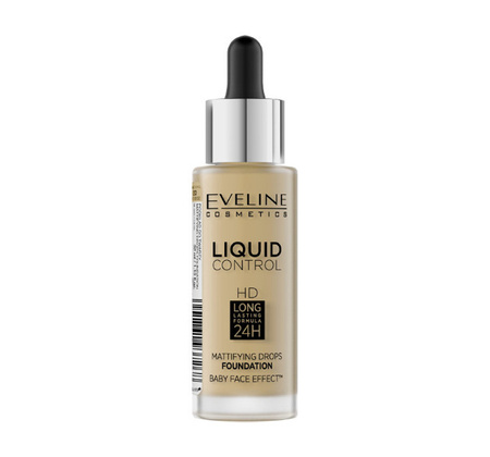 Eveline Liquid Control Mattifying Drops Face Foundation Warm Beige 32ml 