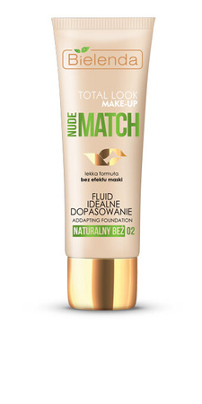 BIELENDA TOTAL LOOK MAKE UP NUDE MATCH Fluid idealne dopasowanie naturalny beż 02  30g