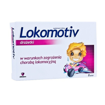Lokomotiv drażetki na złe samopoczucie lokomocyjne u dzieci 8 drażetek