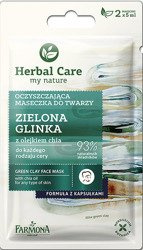 Herbal Care Facial Cleansing Mask Green Clay 2x5ml