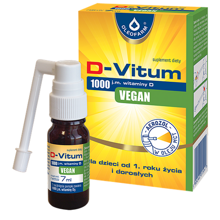  Oleofarm D-Vitum VEGAN Vitamin D 1000 IU in an aerosol 7ml