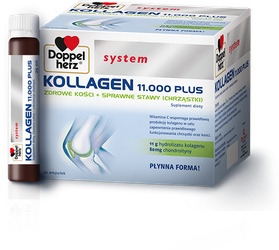 Doppelherz System Kollagen w ampułkach 11.000 PLUS zdrowe kości + sprawne stawy i chrząstki 30 sztuk