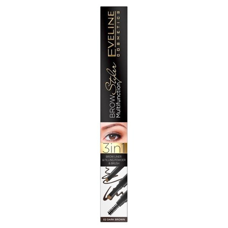Eveline Brow Multifunction Styler Kredka Do Brwi 3w1 Dark Brown