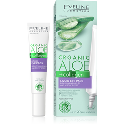 Eveline Organic Aloe + Collagen Liquid Eye Pads Reducing Wrinkles and Crow's Feet 20ml