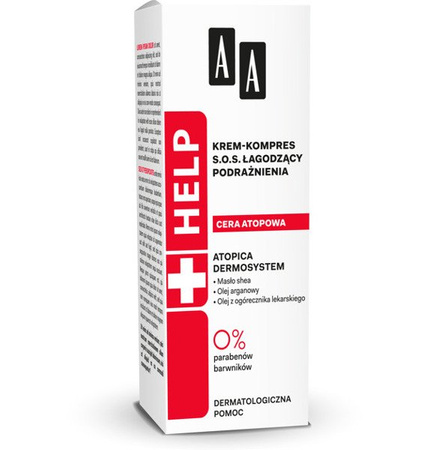 AA HELP Kojący Krem Kompres S.O.S. Łagodzący Podrażenienia 40 ml