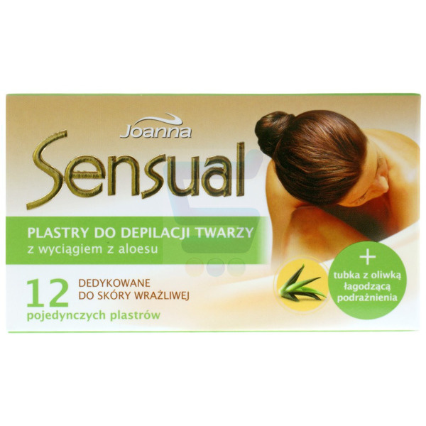 Joanna Sensual Plastry Do Depilacji Twarzy Z Wyciągiem Z Aloesu 12 szt