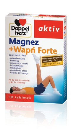 Doppelherz Aktiv Magnez Wapń Forte Zdrowie Układu Kostnego 30 Tabletek