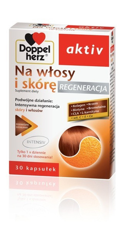 Doppelherz Aktiv Na Włosy I Skórę Intensywna Regeneracja Skóry i Włosów 30 Kaps