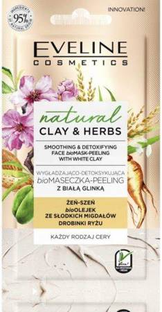 Eveline Natural Clay Herbs Wygładzająco Detoksykująca Biomaseczka Peeling 8ml